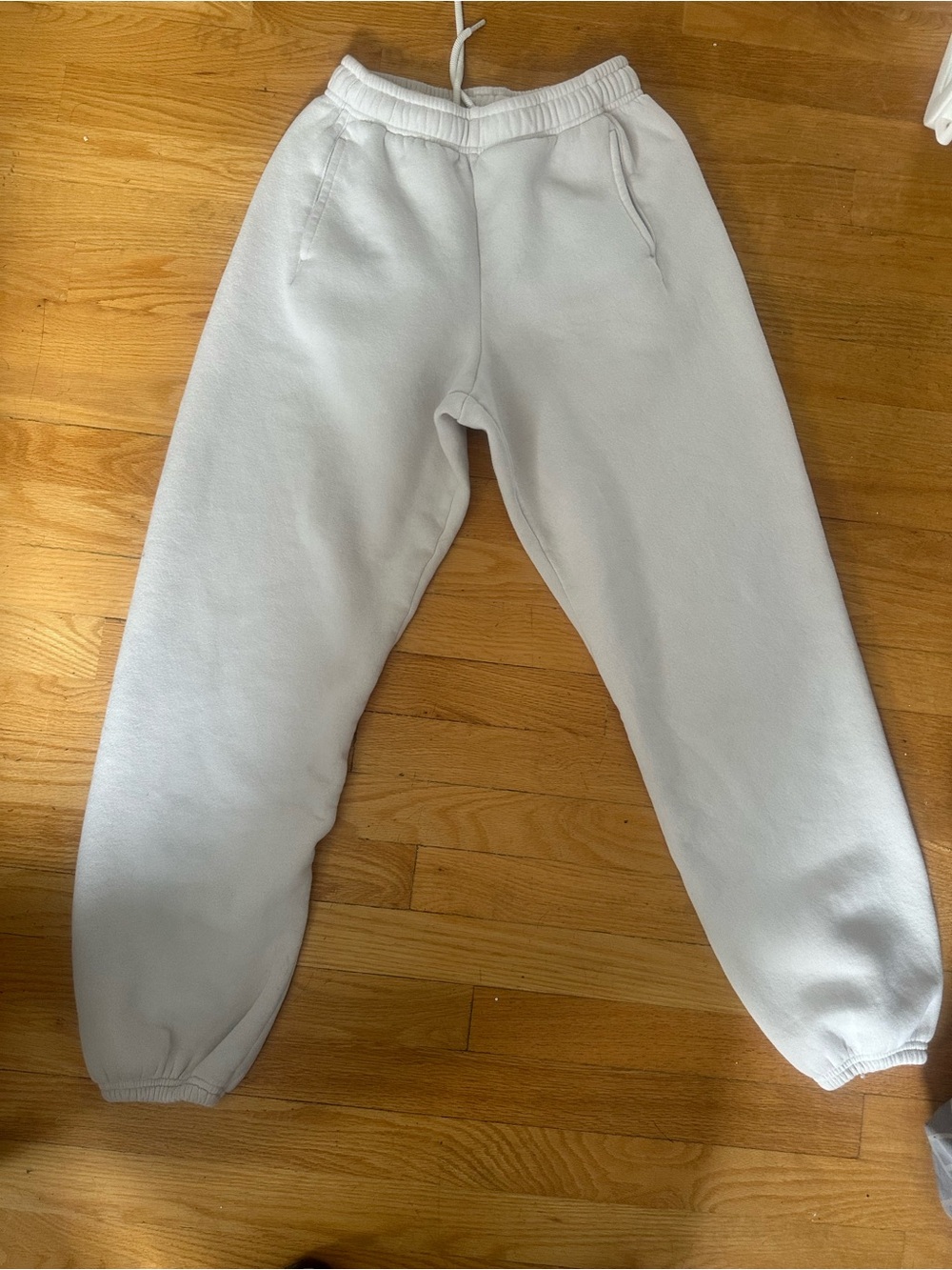Everyday Cozy White Fleece Jogger Sweatpants